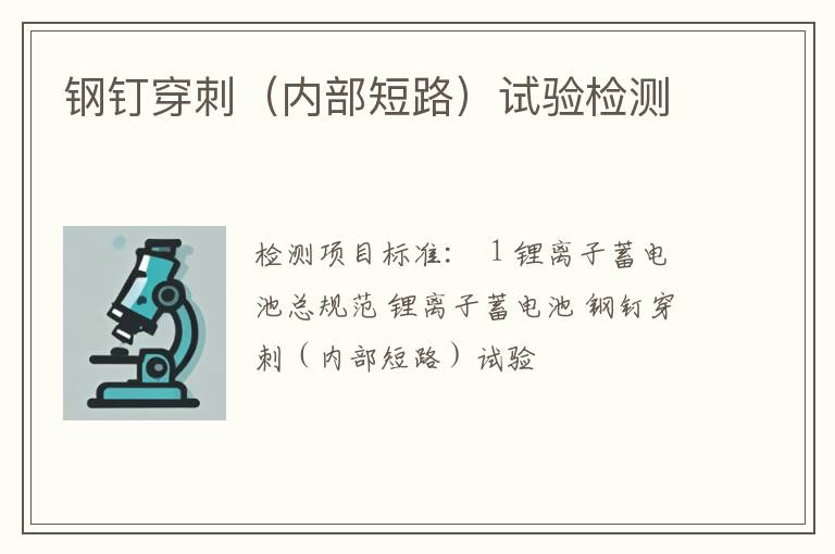 钢钉穿刺（内部短路）试验检测
