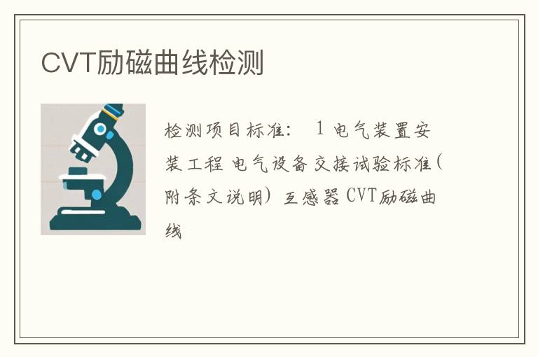 CVT励磁曲线检测